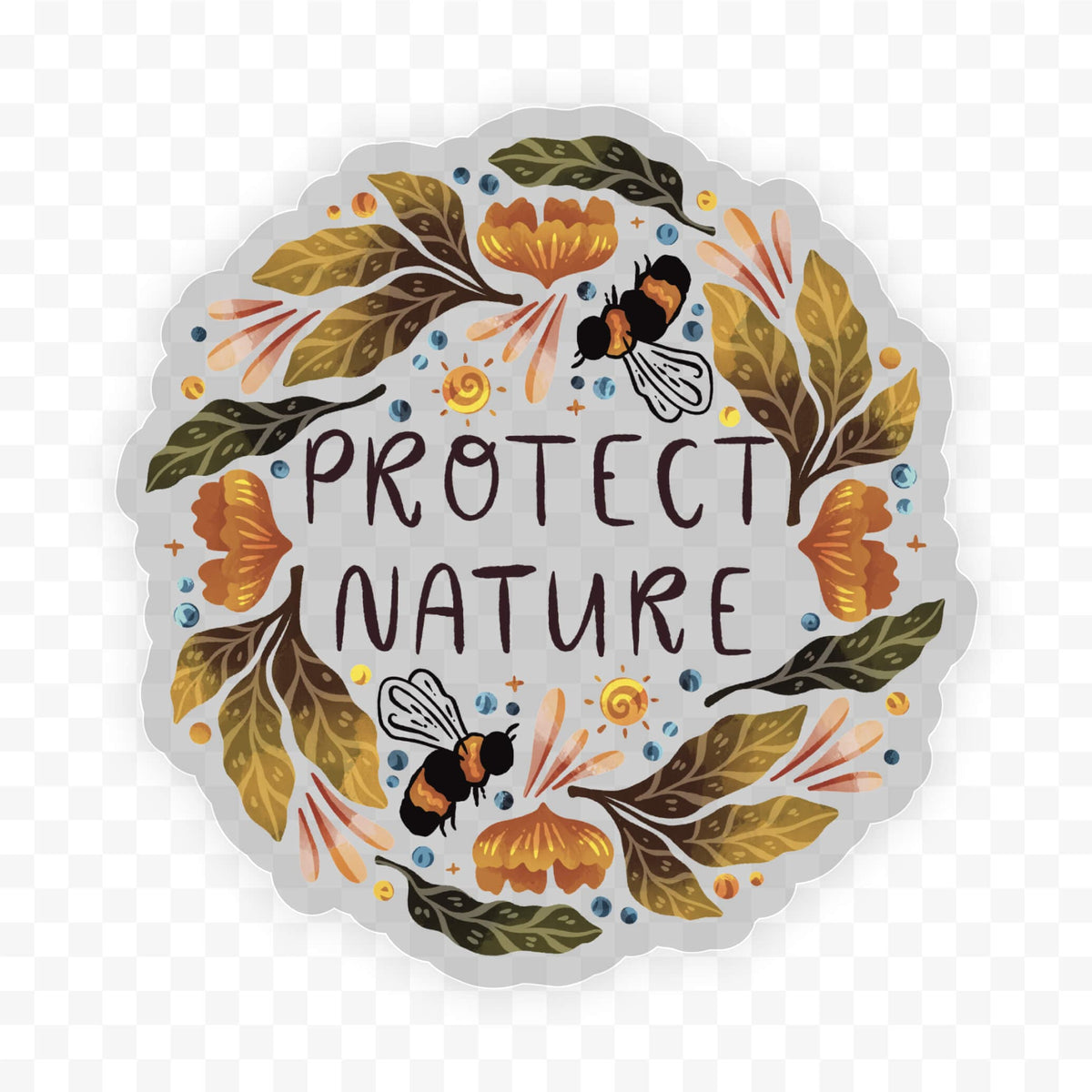"Protect nature" clear sticker