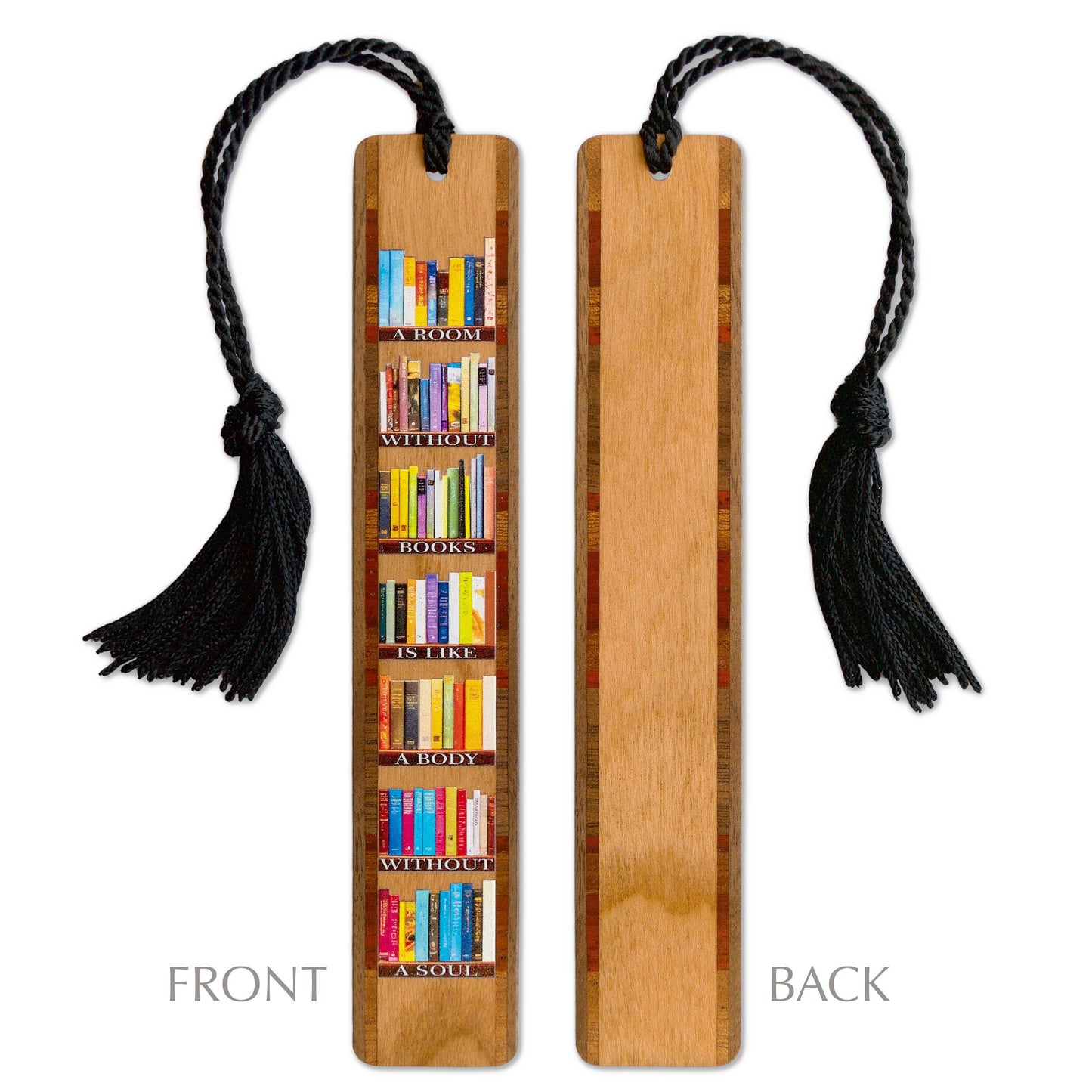 A Room Without Books Quote Handmade Wooden Bookmark