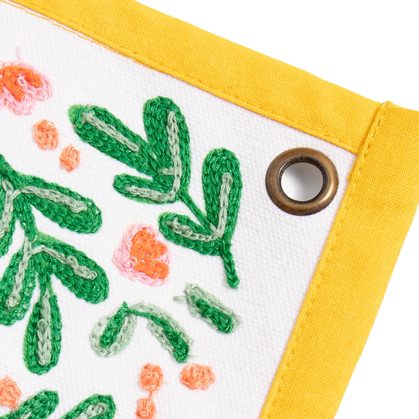 Read Embroidered Canvas Banner - Yellow