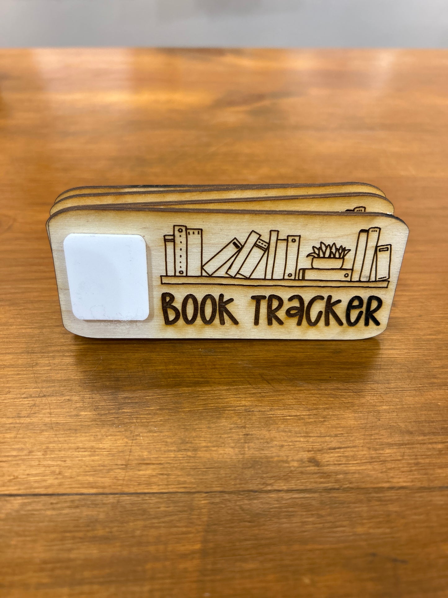 Book Tracker, Dry Erase on Wood, with Magnet made locally by My Fair Ellie