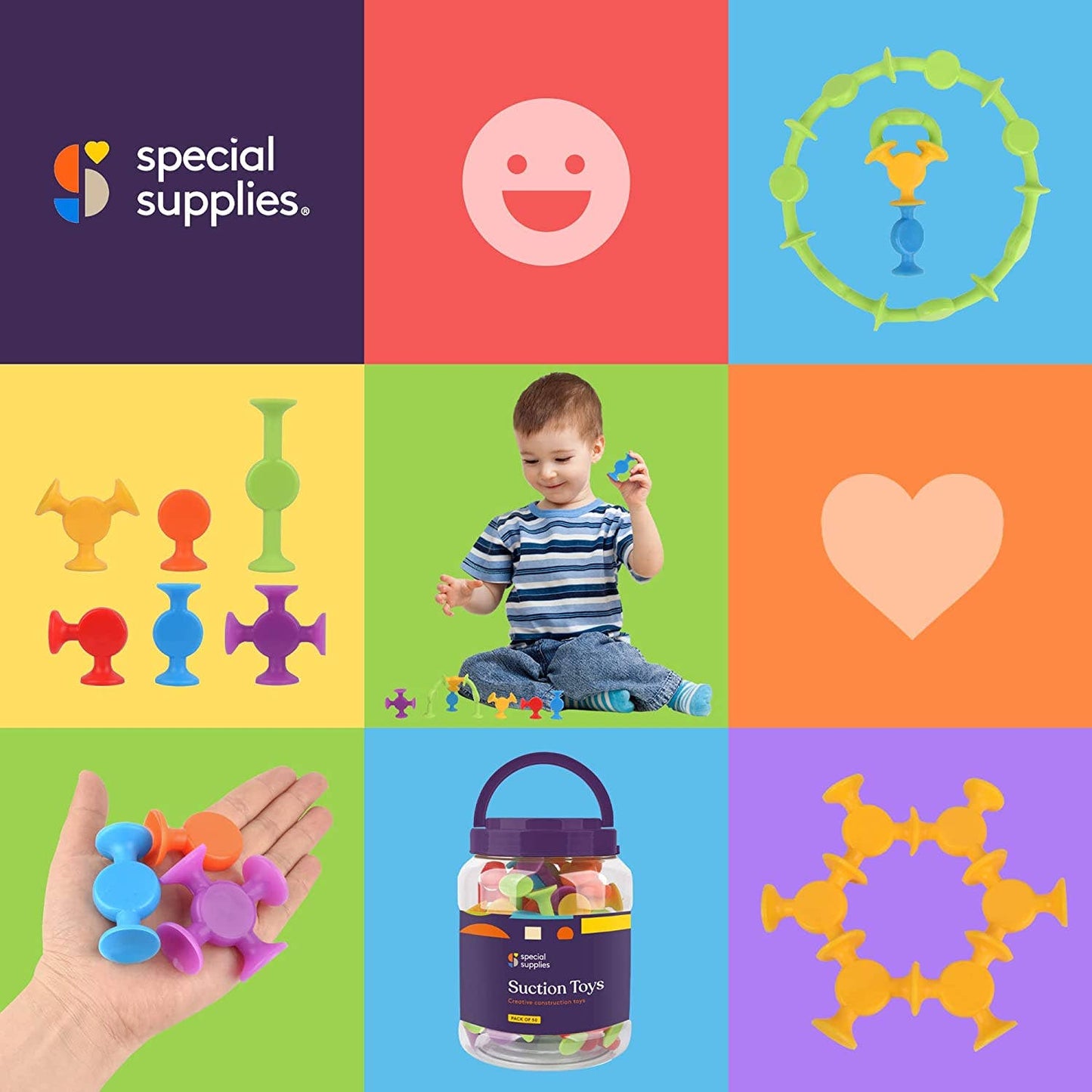 Creative Construction Suction Toys (50-Piece Set)