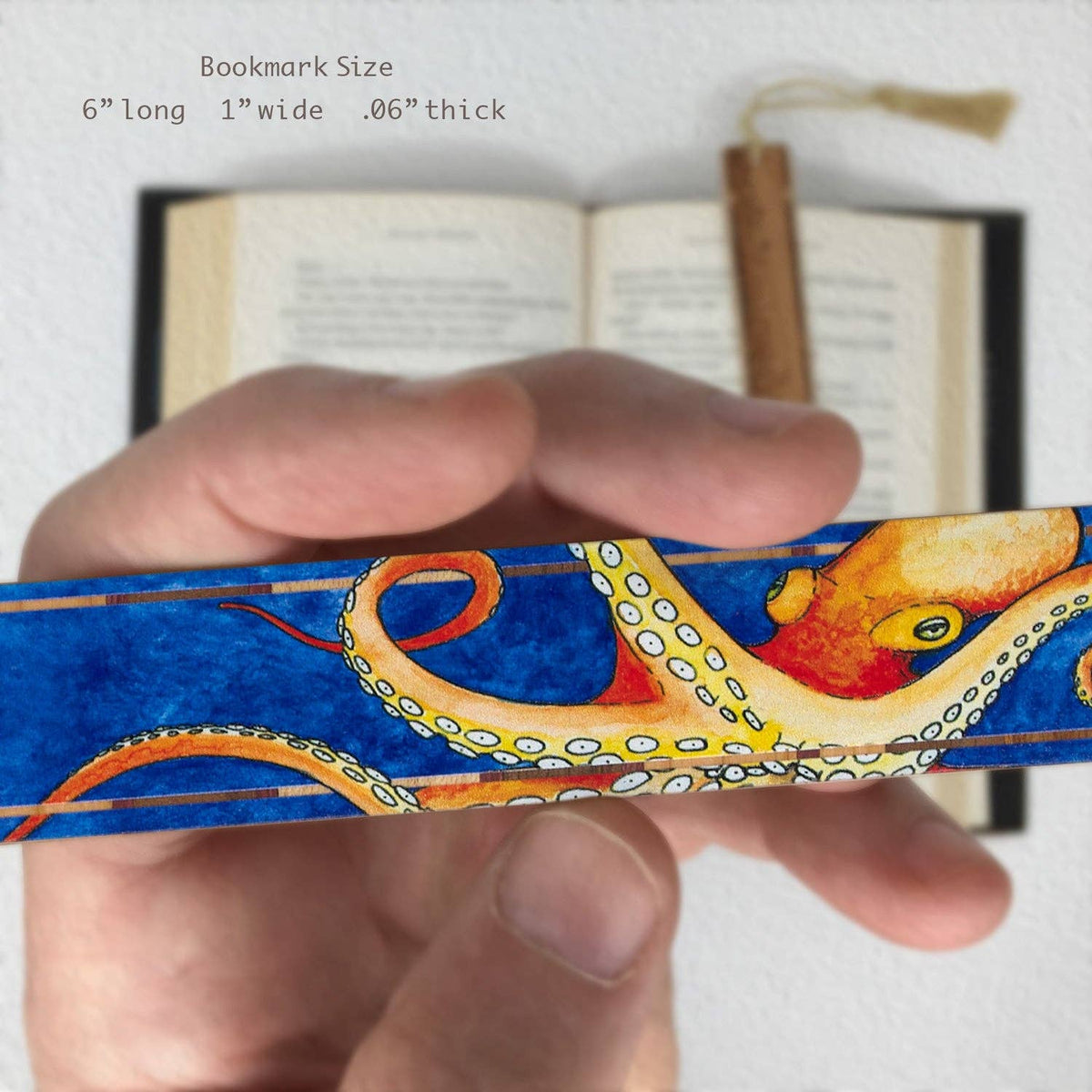 Octopus by Christi Handmade Wooden Bookmark