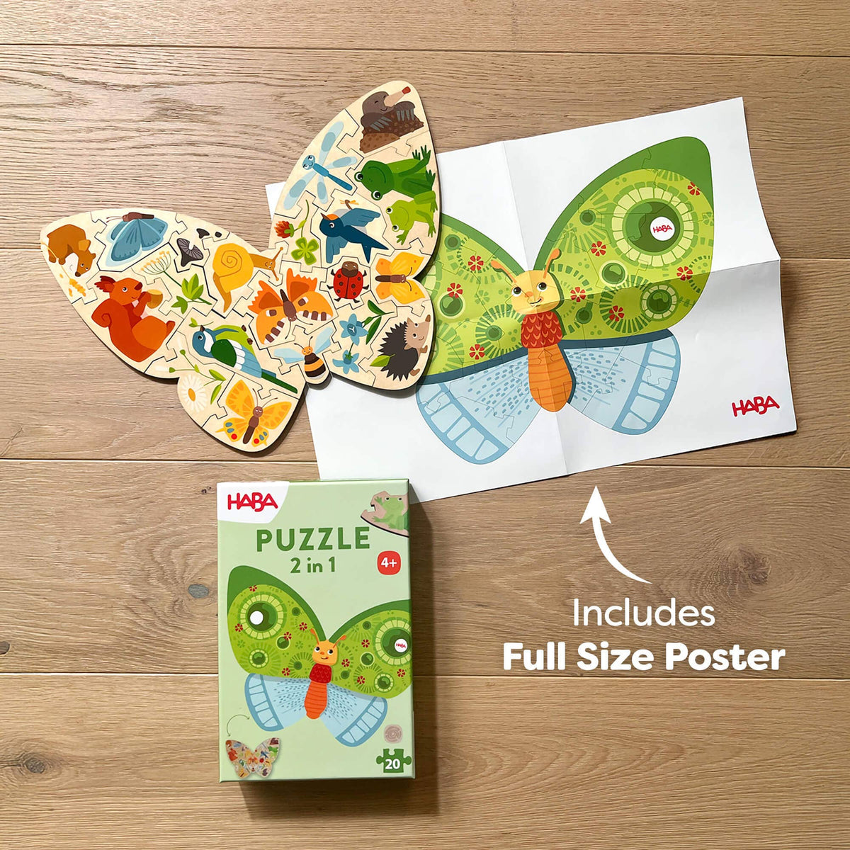 Butterfly 2-in-1 Wooden Puzzle