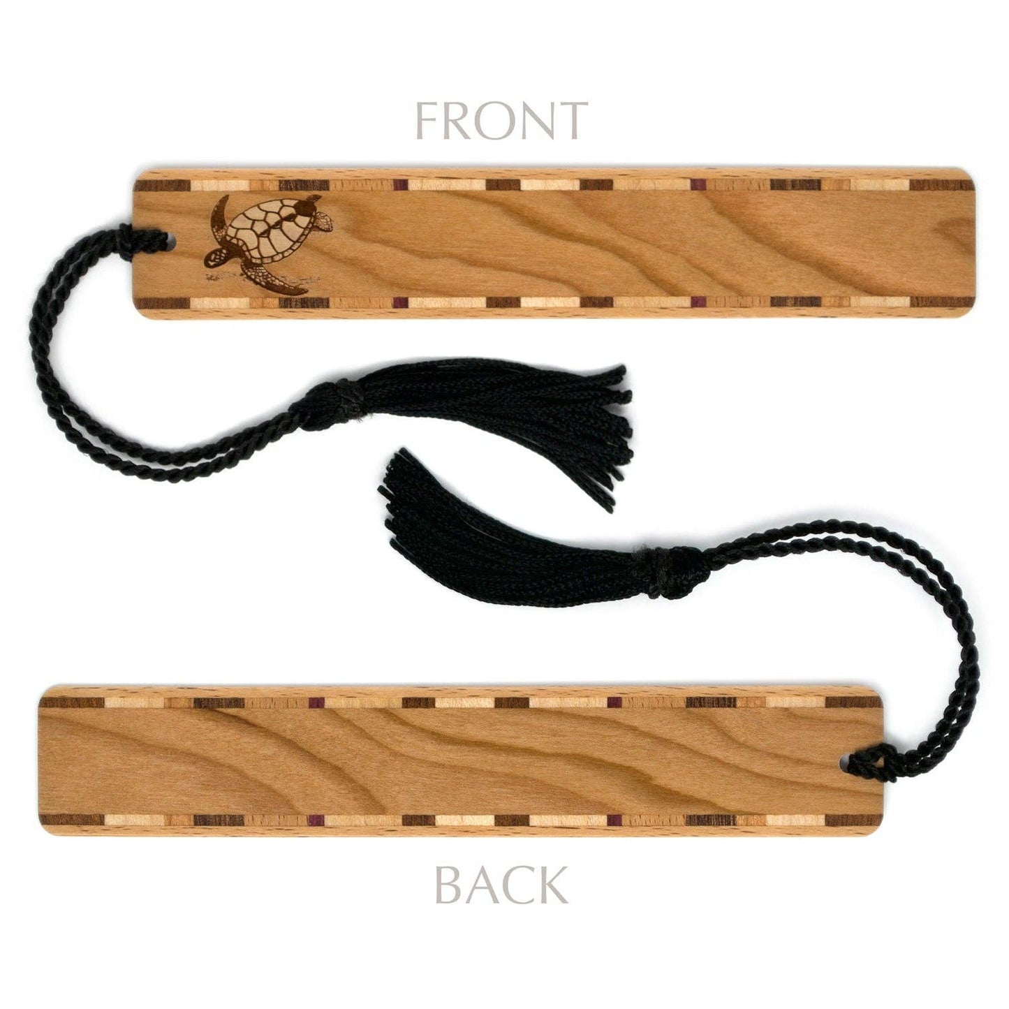 Sea Turtle Tortoise Handmade Engraved Wooden Bookmark