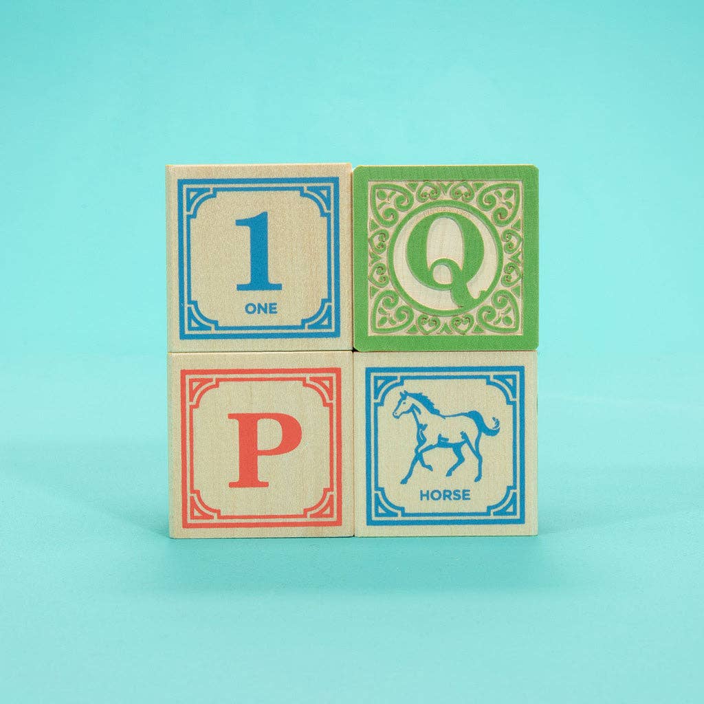 Uncle Goose Classic ABC Blocks with Canvas Bag