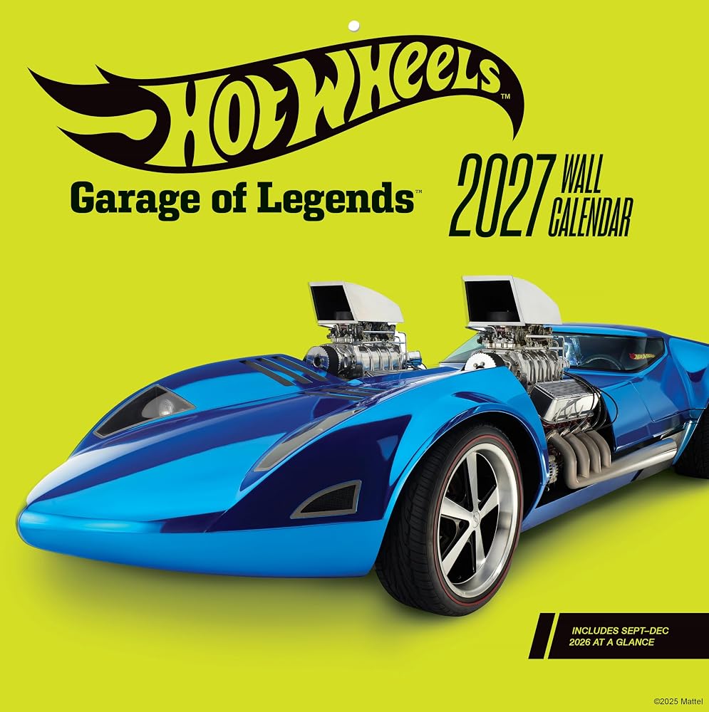 Hot Wheels Garage of Legends 2027 Wall Calendar (Mattel) cover image