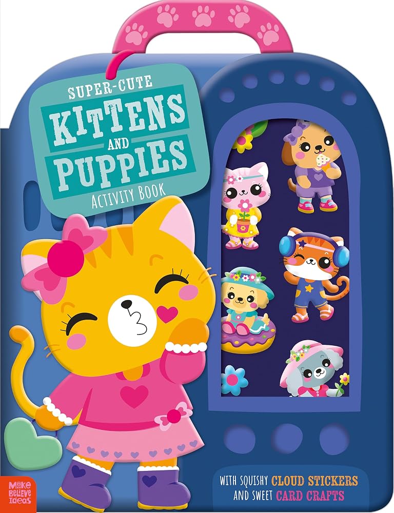Super-Cute Kittens and Puppies Activity Book cover image