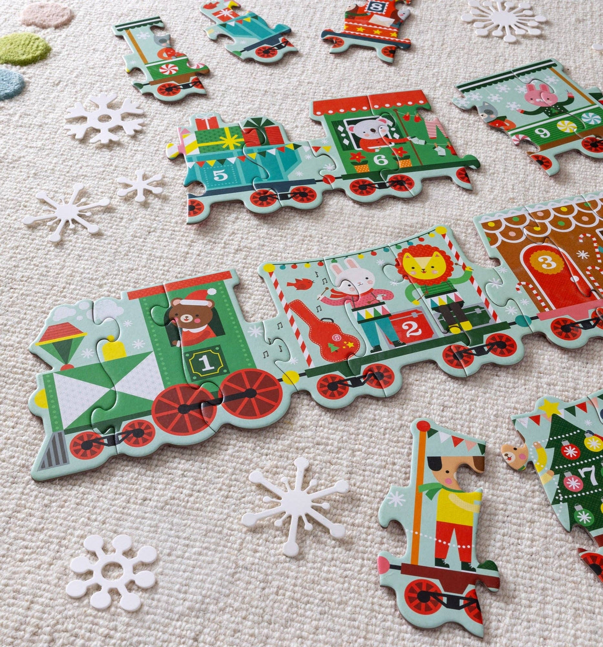Christmas Train Shaped Floor Puzzle
