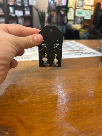 Earrings made locally by Sweet Pea's Jewelry