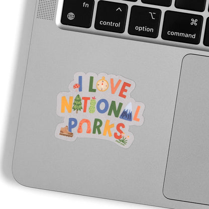 I Love National Parks Clear Decal Sticker