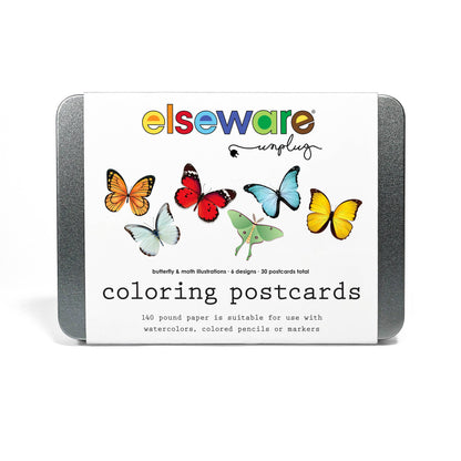 Coloring Postcards w/ 6 Butterfly & Moth Designs (30cards)