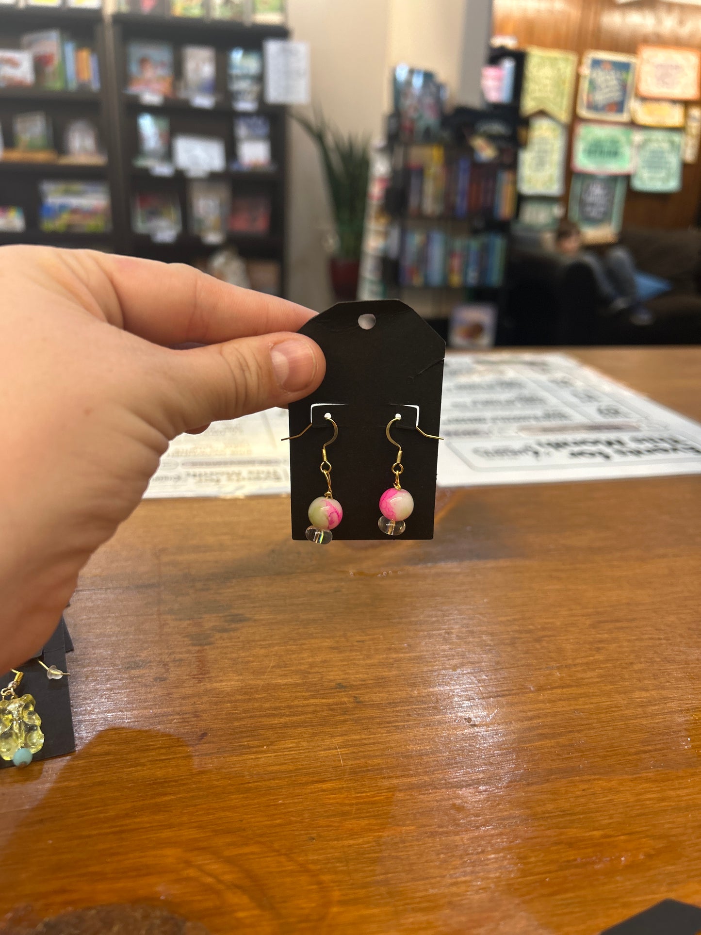 Earrings made locally by Sweet Pea's Jewelry