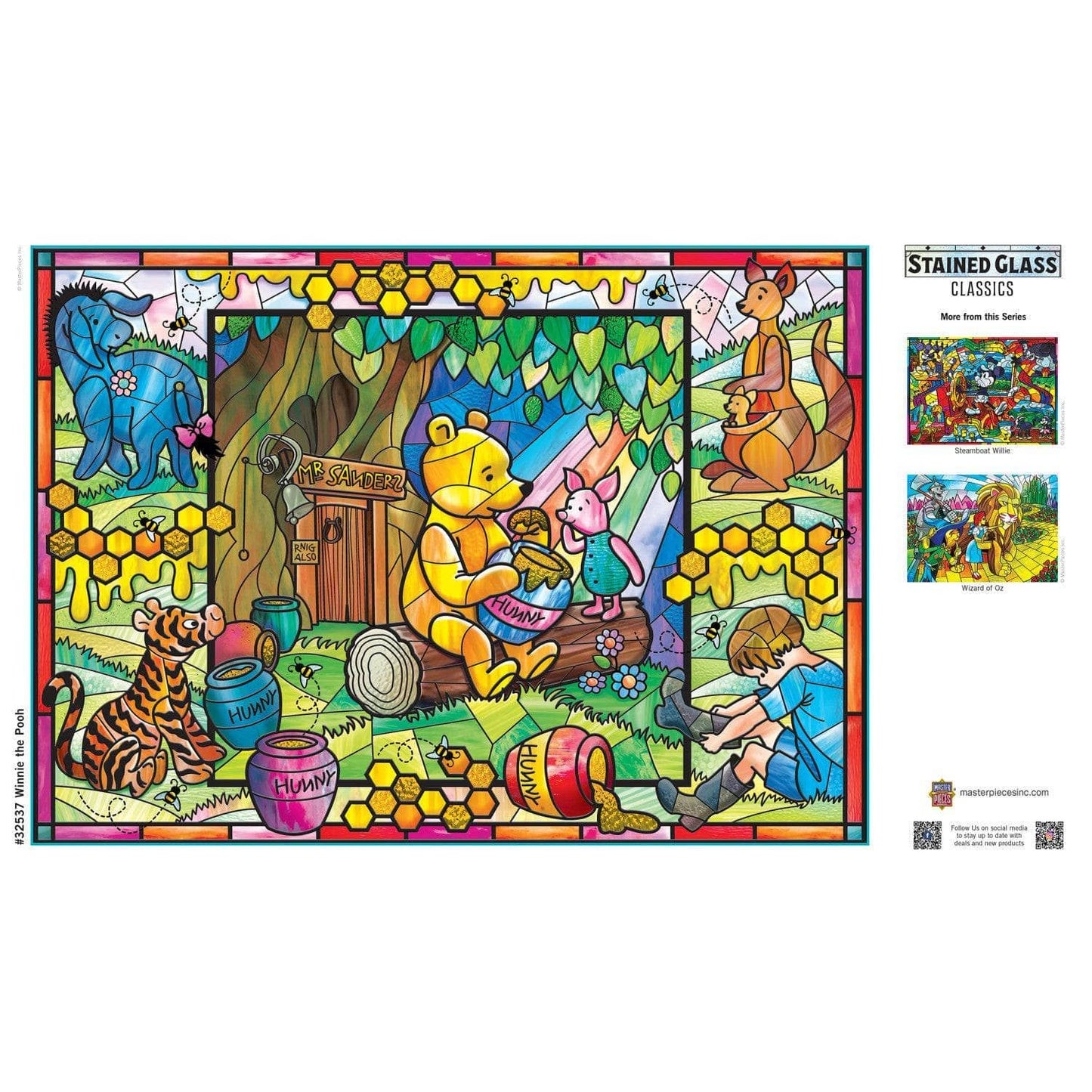 Stained Glass - Winnie the Pooh 500 Piece Jigsaw Puzzle