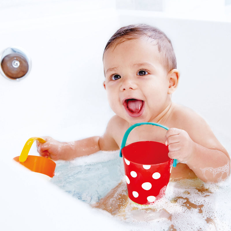 Toddler Sensory Bath Buckets Set of 3 Water Toys