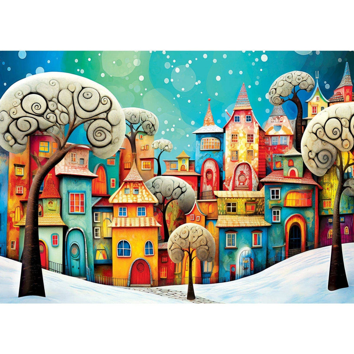 Whimsical Town - Winter Whimsey 500 Piece Jigsaw Puzzle