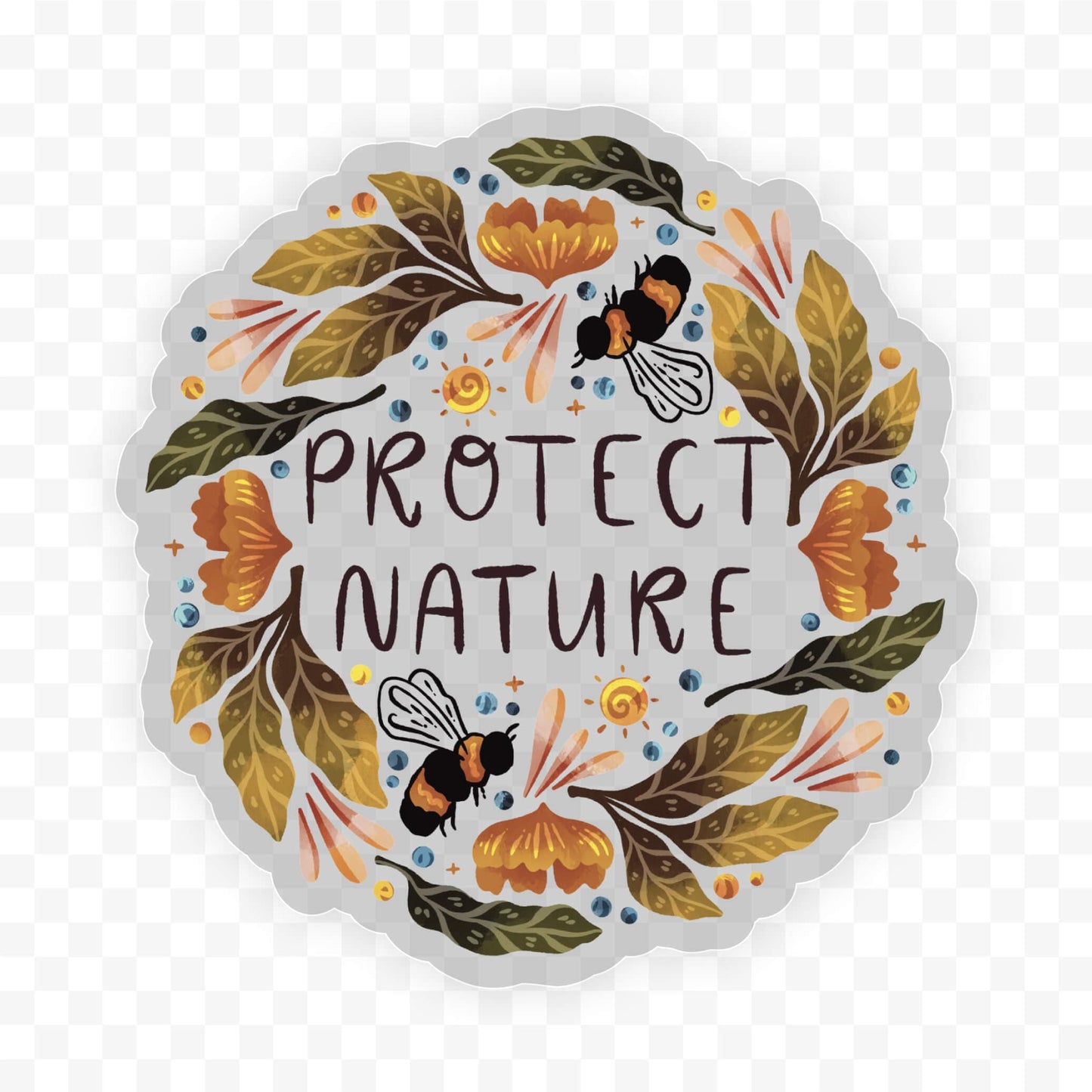"Protect nature" clear sticker