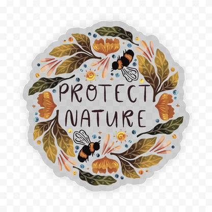 "Protect nature" clear sticker