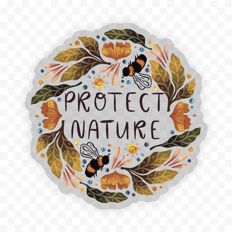 "Protect nature" clear sticker