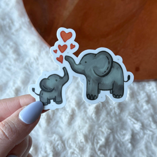 Elephant Mom & Baby Sticker