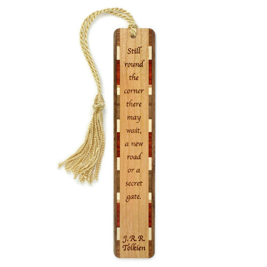 J.R.R. Tolkien Secret Gate Quote Engraved Wooden Bookmark