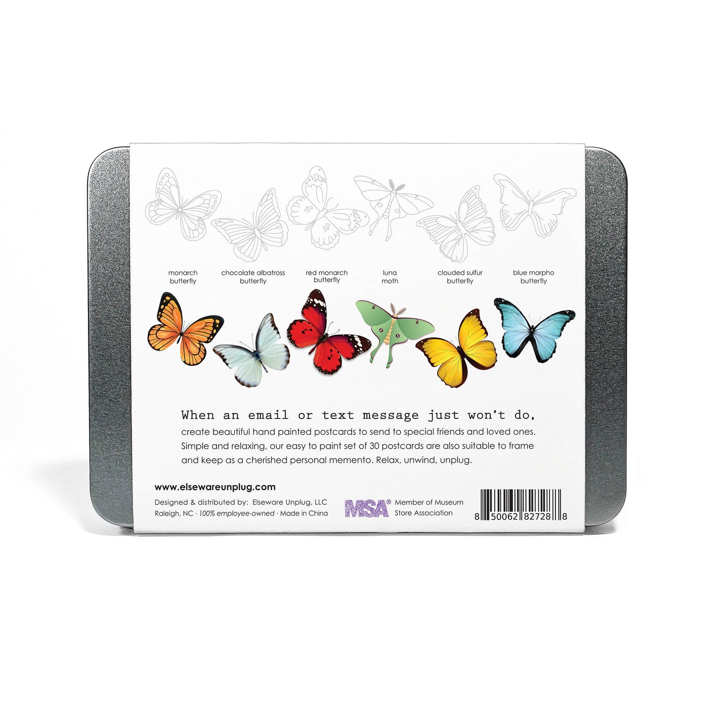 Coloring Postcards w/ 6 Butterfly & Moth Designs (30cards)