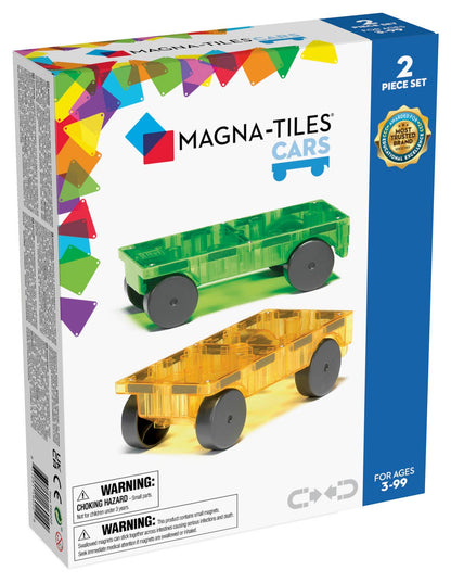 Magna-Tiles Cars 2-Piece Expansion Set: Green & Yellow