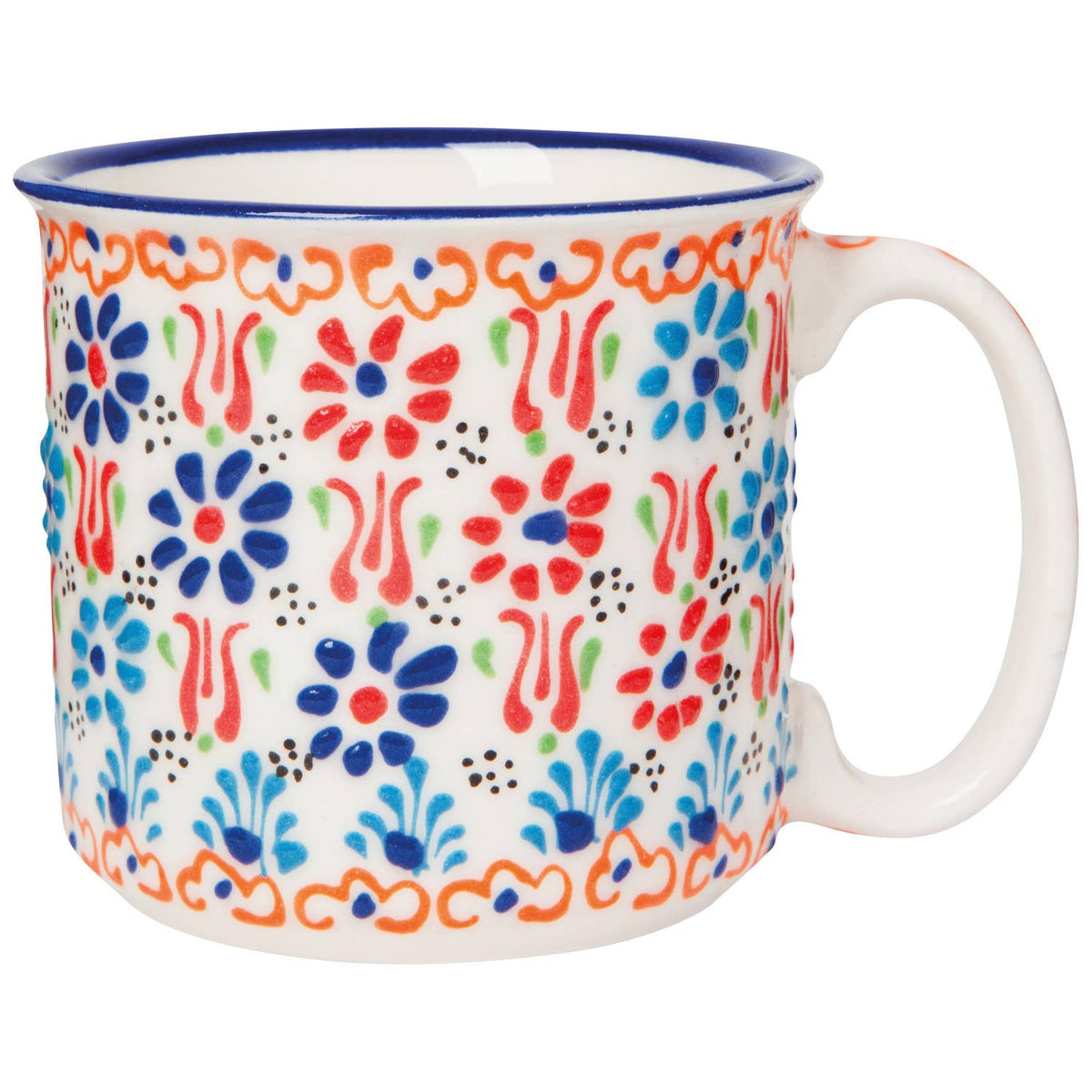 Hand-painted Turkish Mug - Evani White