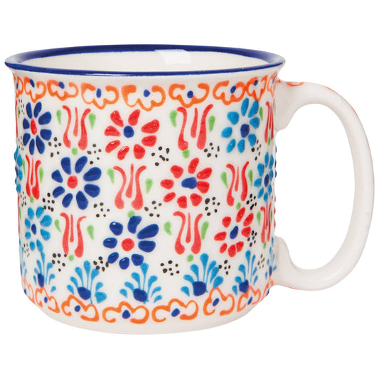 Hand-painted Turkish Mug - Evani White