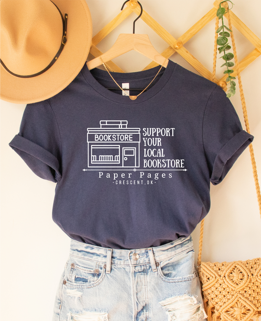 Custom Support Your Local Bookstore Graphic T-Shirt