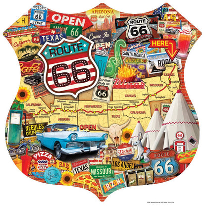 Route 66 1000 Piece Shaped Jigsaw Puzzle