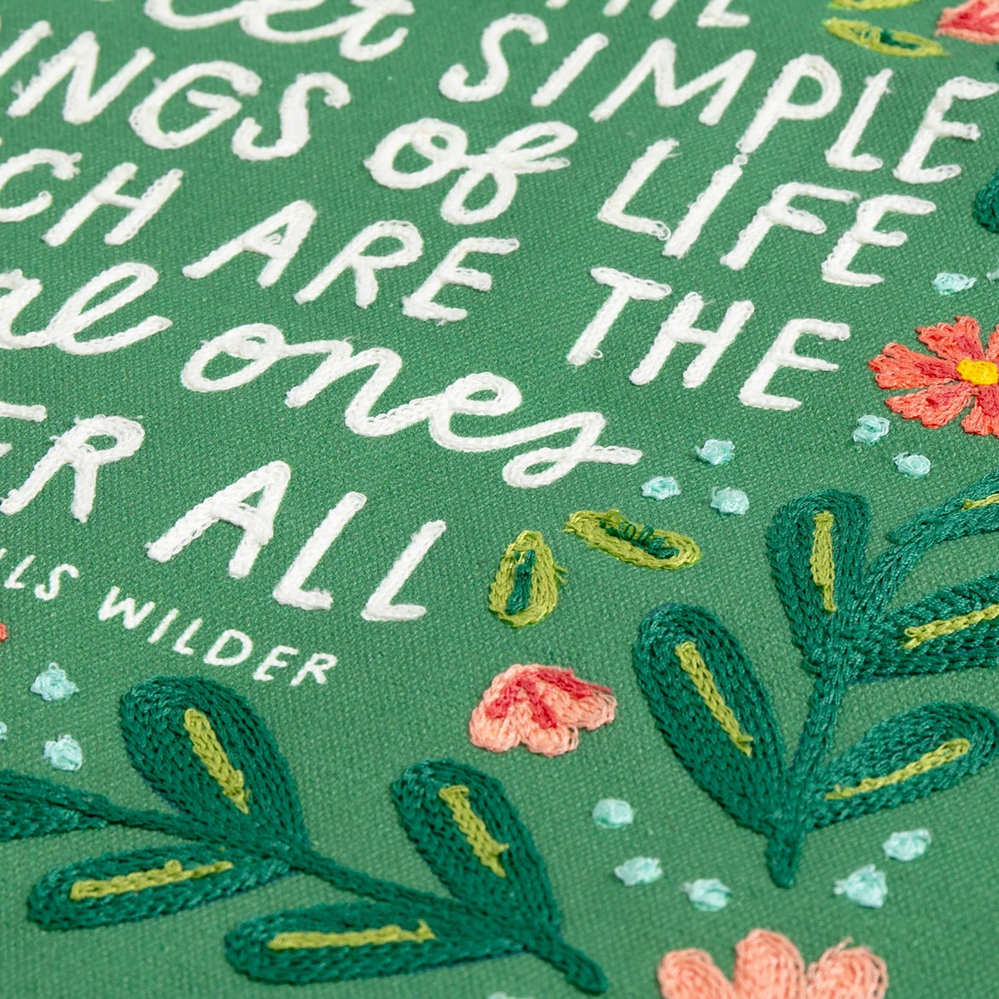 Sweet Simple Things of Life Embroidered Canvas Banner