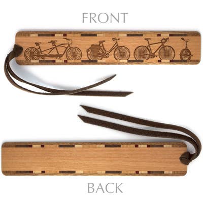 Bicycles Engraved Wooden Bookmark