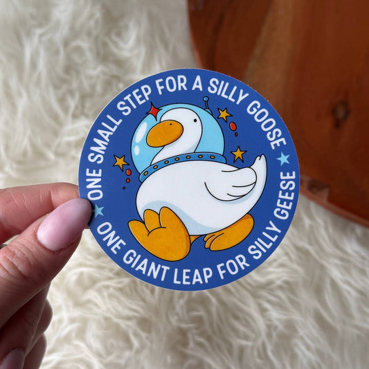 One Small Step Silly Goose Astronaut Sticker