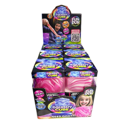 Fun Doh Swirl Squishy Cubes Viral Assortment - 12/Display