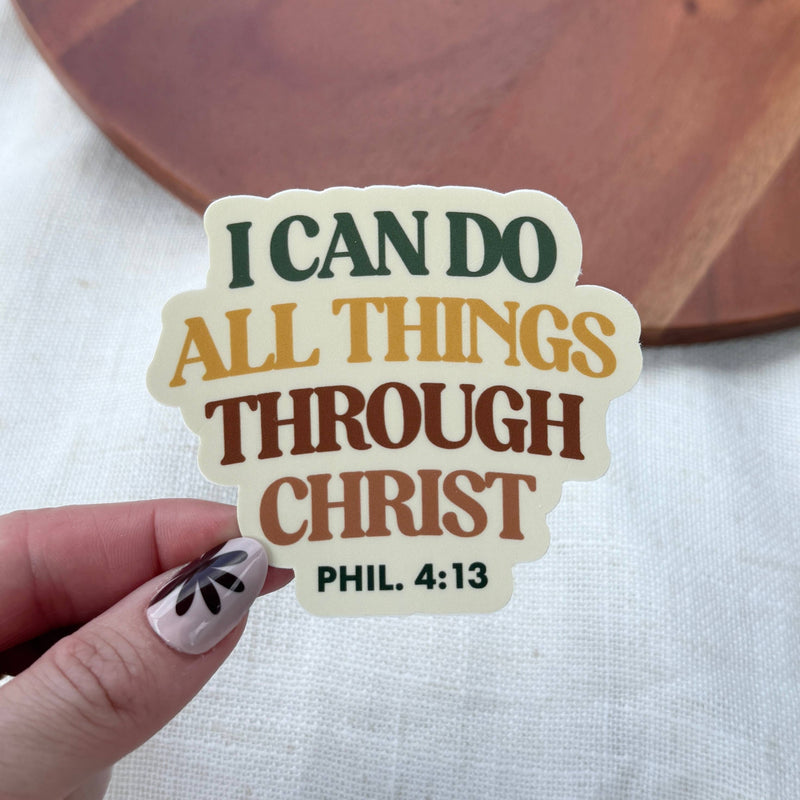 "I can do all things through Christ" Bible Verse Sticker