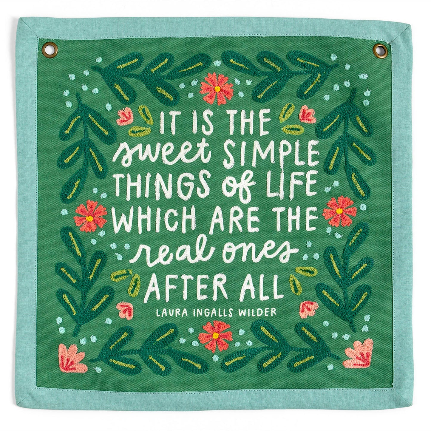 Sweet Simple Things of Life Embroidered Canvas Banner