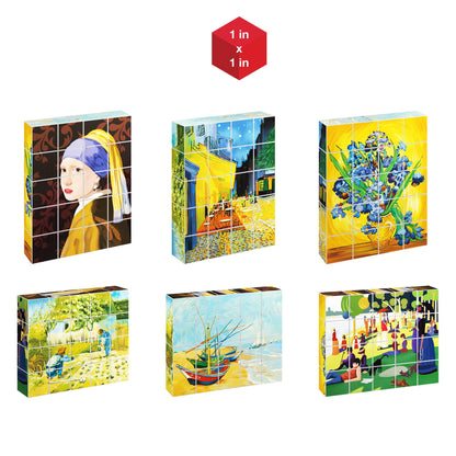 PicassoTiles 20pc 1" Famous Paintings Magnetic Cubes Set