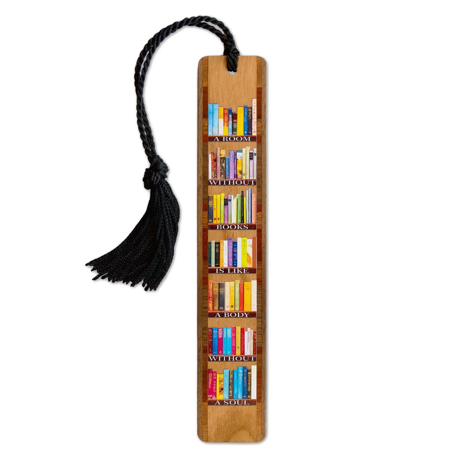 A Room Without Books Quote Handmade Wooden Bookmark