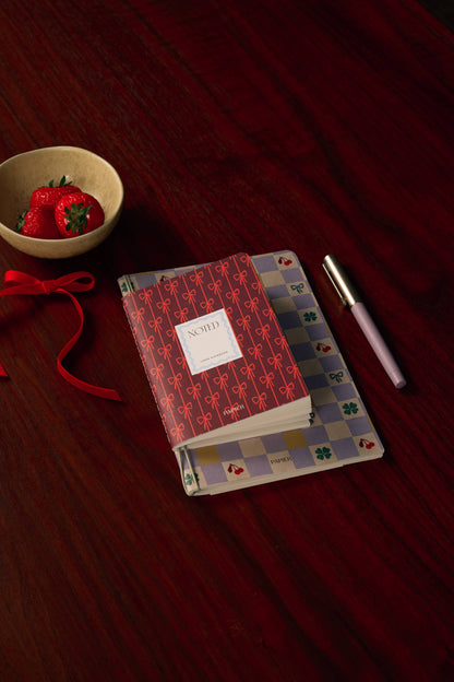 Lined Notebook Set, Softcover A5 & A6 - Checkerboard & Bows