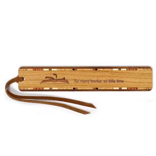 So Many Books So Little Time  Engraved Wooden Bookmark