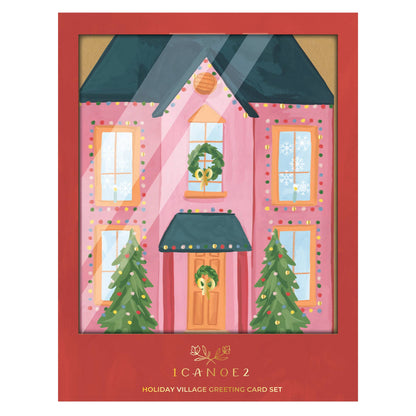 Holiday Village Specialty Greeting Card Set