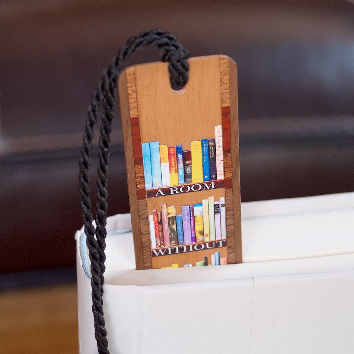 A Room Without Books Quote Handmade Wooden Bookmark