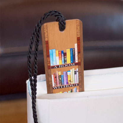 A Room Without Books Quote Handmade Wooden Bookmark