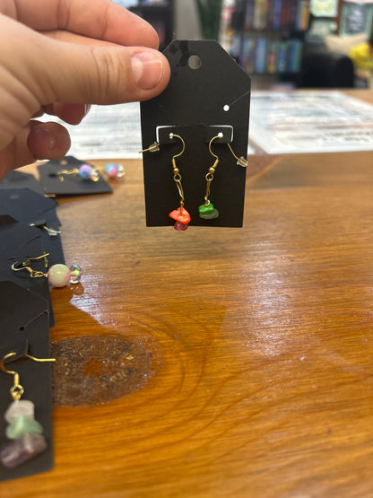 Earrings made locally by Sweet Pea's Jewelry