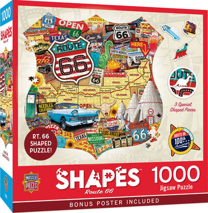 Route 66 1000 Piece Shaped Jigsaw Puzzle