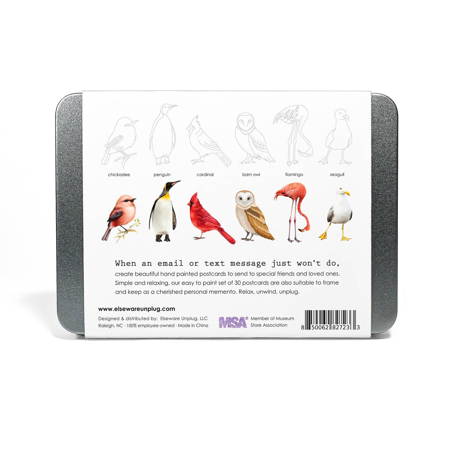 Coloring Postcards w/ 6 Bird Designs (30 cards) Stationary