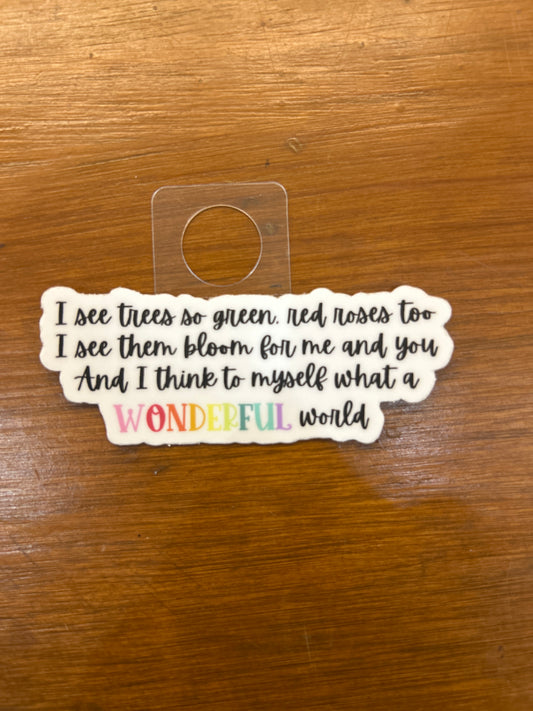 Wonderful World Sticker