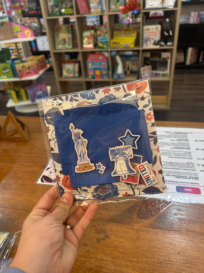 Americana Stationary Packs (6 Assorted, Envelopes & Stickers included)