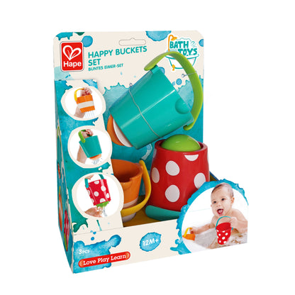 Toddler Sensory Bath Buckets Set of 3 Water Toys
