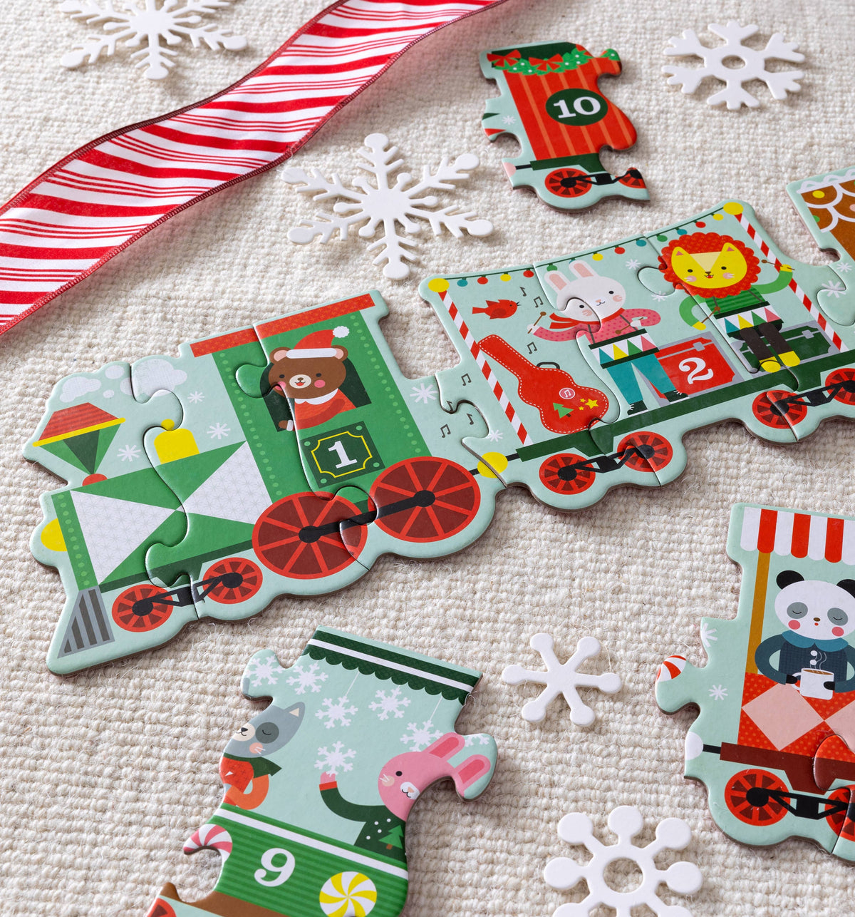 Christmas Train Shaped Floor Puzzle